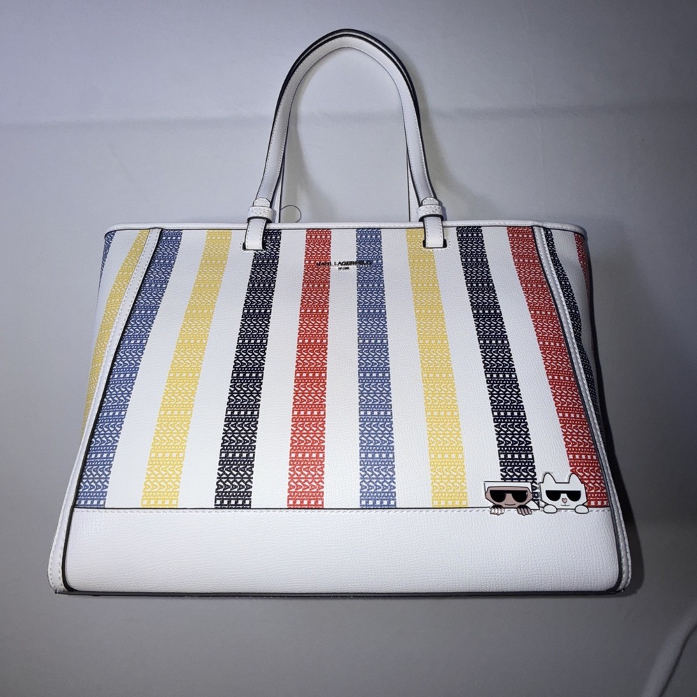 KARL LAGERFELD Womens Large Maybelle‎ Tote Bag Purse Multicolor New With Tags